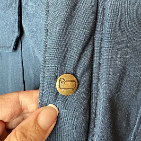 Woolrich Men's Blue Parka Long‎ Chore Jacket Coat Vintage Made In USA Large - Picture 5 of 16